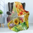 thumbnail image 4 of Country Soft Flannel Fleece Throw Blanket, Flourishing Spring Collage with Grapes Trees and Sunflowers Seasonal Countryside, Cozy Plush for Indoor and Outdoor Use, 60" x 80", Multicolor, by Ambesonne, 4 of 5