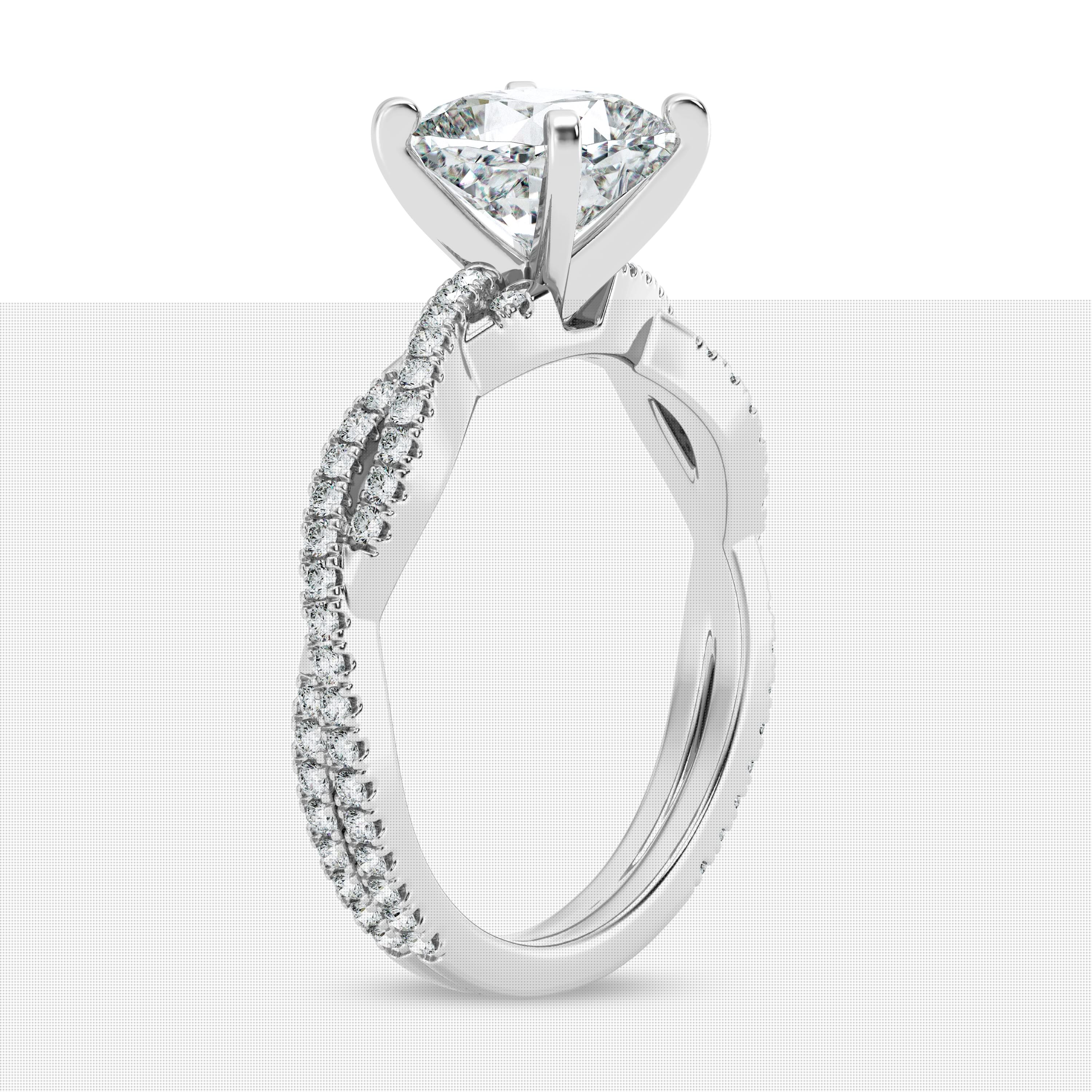 thumbnail image 2 of Empire Jewelry 1.6 Ct Cushion Cut Moissanite Ring - 14K White Gold Plated Twisted Shank Solitaire Design for Women - Timeless Engagement Jewelry, 2 of 3