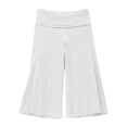 thumbnail image 4 of WHEANG Women's Summer Solid Color Wide Leg Capri Pants - Casual High Waist Cropped Trousers Lightweight Breathable Lounge Pants Daily Beach Travel Summer Capri Pants Size XL White, 4 of 5