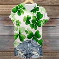 thumbnail image 3 of SYMOID St. Patrick's Day Festive Top Shirts for Juniors Women Green Shamrock Graphic Girls Tee Shirts,Short Sleeve,Crew Neck,White,Size S, 3 of 4