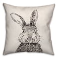 thumbnail image 2 of Creative Products Ink Drawing Bunny Pillow 1 16 x 16 Spun Poly Pillow, 2 of 2
