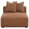 thumbnail image 4 of Colleen Terracotta Armless Chair w/ Pillows - 38.5" Wide Upholstered Seat, Red Accent Furniture for Living Room, Non-Skid Legs, Modern Design, Vietnam Made, 4 of 18