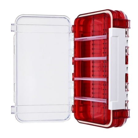 NIYANGLE Handheld Double Layer Fishing Tackle Box Red ABS Outdoor Storage Accessory 1 Piece