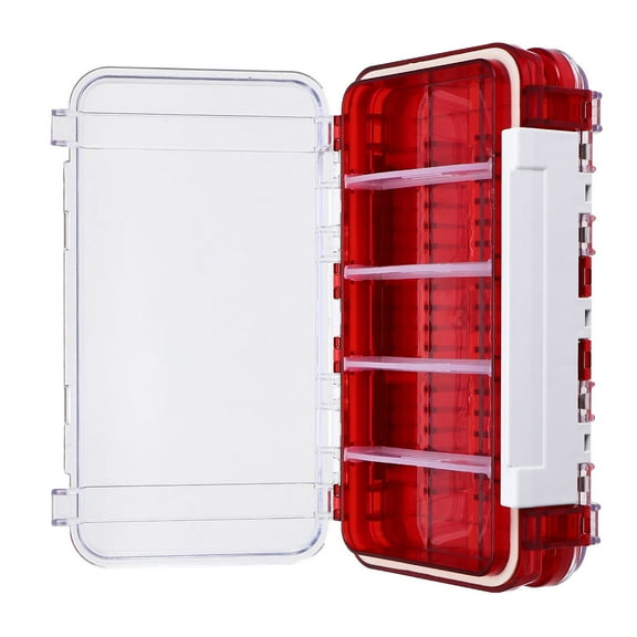 NIYANGLE Handheld Double Layer Fishing Box Red ABS 1Pcs Waterproof Outdoor Accessory