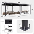 thumbnail image 2 of MELLCOM Pergola Louvered 12x20, Hardtop Pergola with Adjustable Roof for Sun & Rain Shade, Outdoor Gazebo with Integrated Drainage System, Modern Rustproof Patio Canopy Carport, 2 of 8