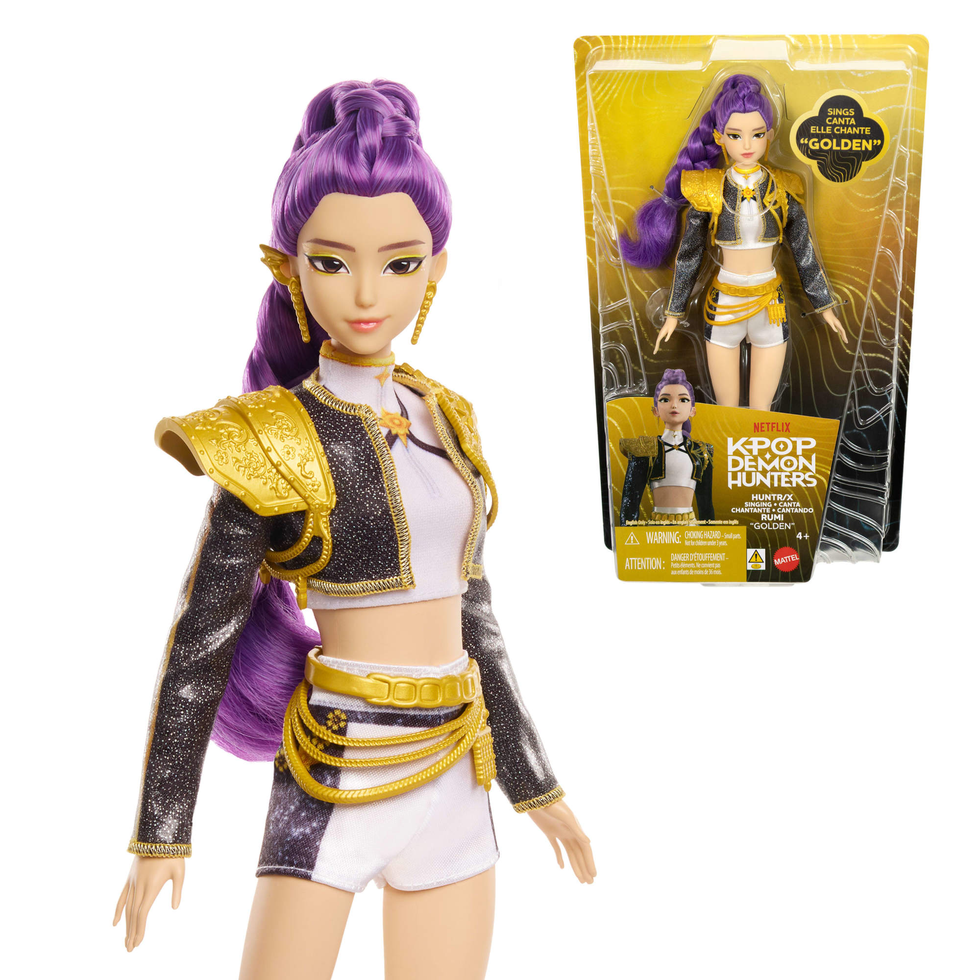 KPop Demon Hunters HUNTR/X Rumi “Golden” Singing Doll in Removable Outfit & 5 Posable Joints
