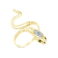 thumbnail image 2 of Simulated Peridot & CZ Snake Womens Band 14k Yellow Gold Over 925 Sterling Silver, 2 of 4