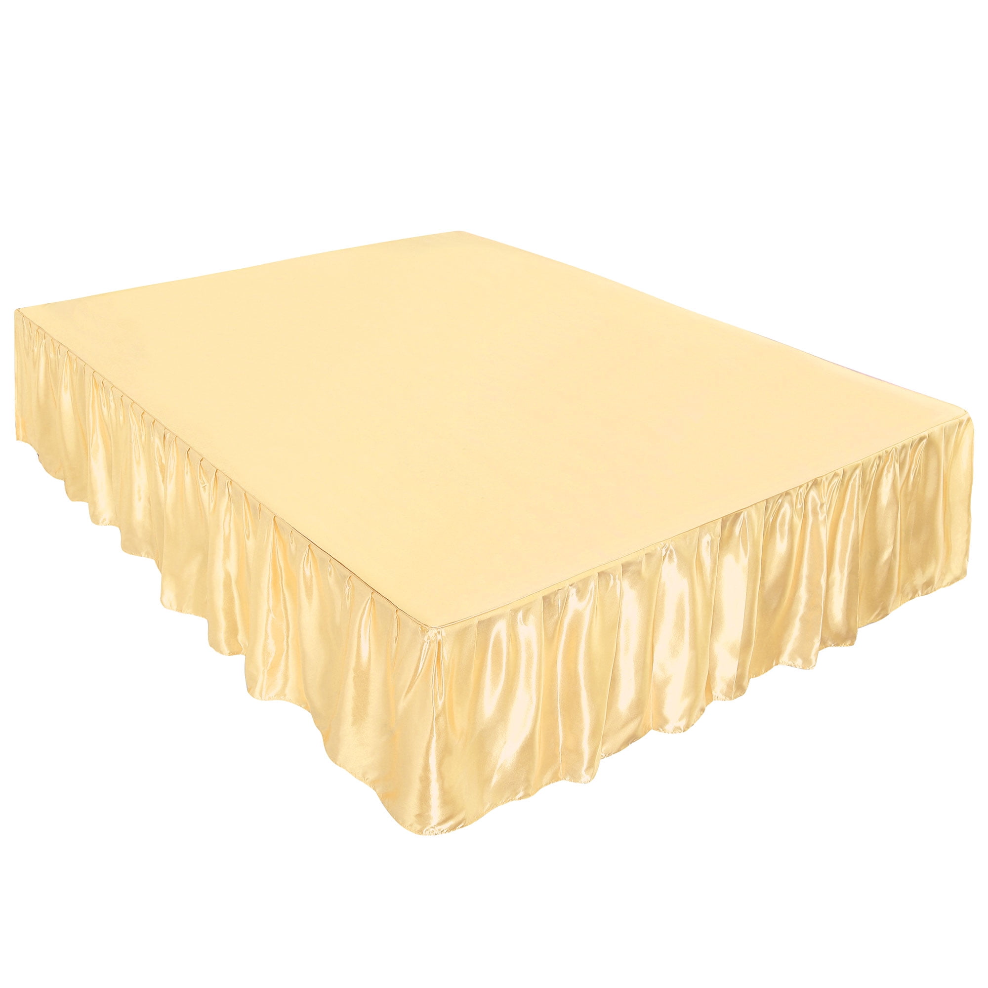 Unique Bargains Dust Ruffle Wrinkle Free Bed Skirt Gold Tone Twin 18