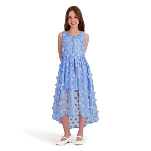 Kensie Girl Sleeveless 3D Flower Chiffon Walk Through Dress, Sizes 4-16