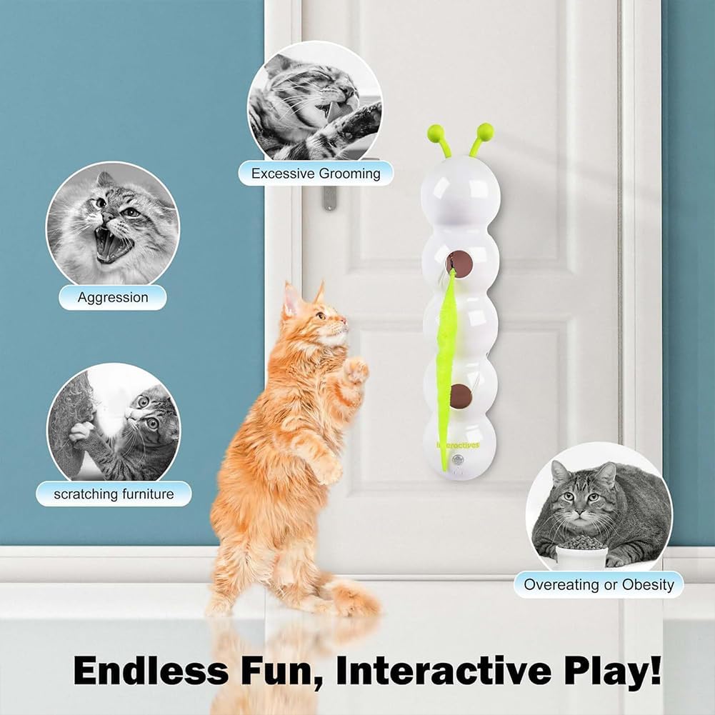 Interactive Smart Cat Toy, Rechargeable Motion Activated Cats Toys, Bite Resistant, Automatic Kitten Toys for Bored Cats for All Ages Indoor Cat