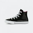thumbnail image 2 of Converse CTAS 665105C Junior Kid's Black Galaxy Shimmer Sneaker Shoes C321 (12), 2 of 5