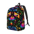 thumbnail image 2 of Balery Mexican Flower Traditional1 Vintage Canvas Backpack for Men and Women - Large Capacity, Durable Travel Laptop Bag for School, Work, Hiking, and Outdoor Activities, 2 of 7