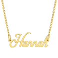 thumbnail image 1 of KISPER Collier Pendentif Prénom Personnalisé en Acier Inoxydable Plaqué Or 18K, Hannah, 1 of 6