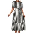 thumbnail image 2 of Robe d'Été pour Femmes 2024 Mode Grande Taille Printemps/ Manches Courtes Robe Décontractée Imprimée Col Rond Ample 50 % de Réduction Liquidation!, 2 of 8