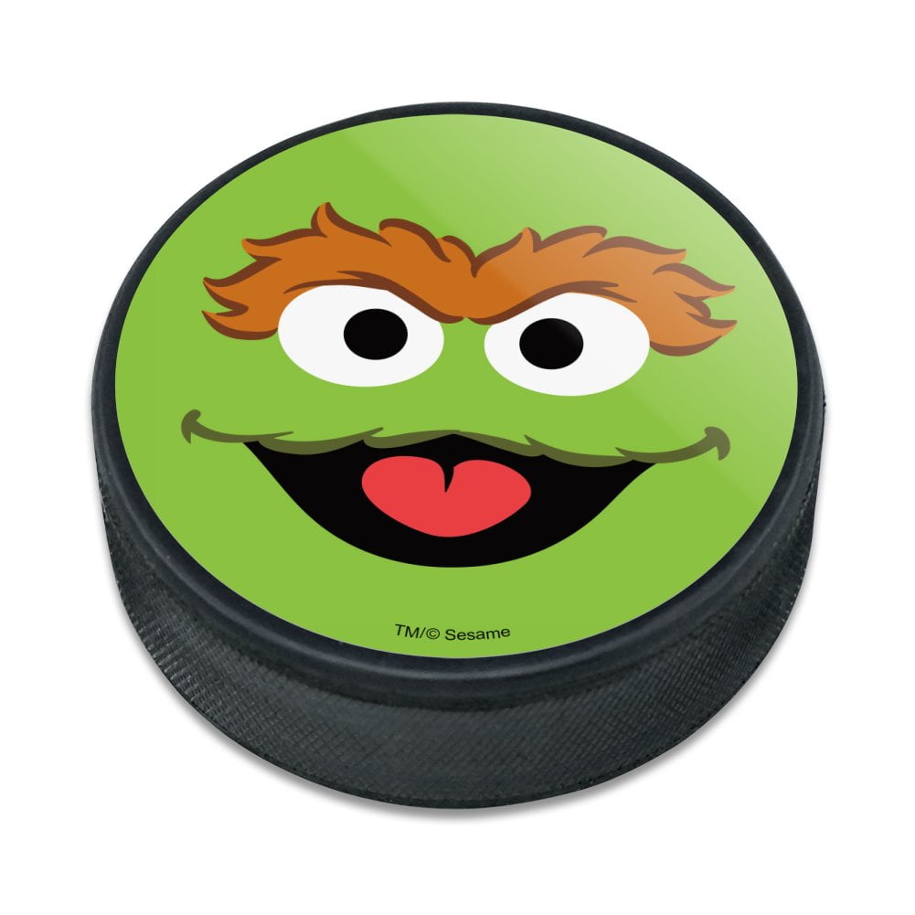 Sesame Street Oscar the Grouch Face Ice Hockey Puck