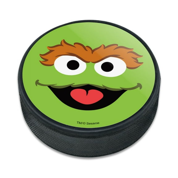 Sesame Street Oscar the Grouch Face Ice Hockey Puck