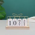 thumbnail image 2 of Flip Wooden Perpetual Metal Calendar for and home Decor Monthly Weekly Year Planner Kitchen Desk Decor - With Bowknot, 2 of 7