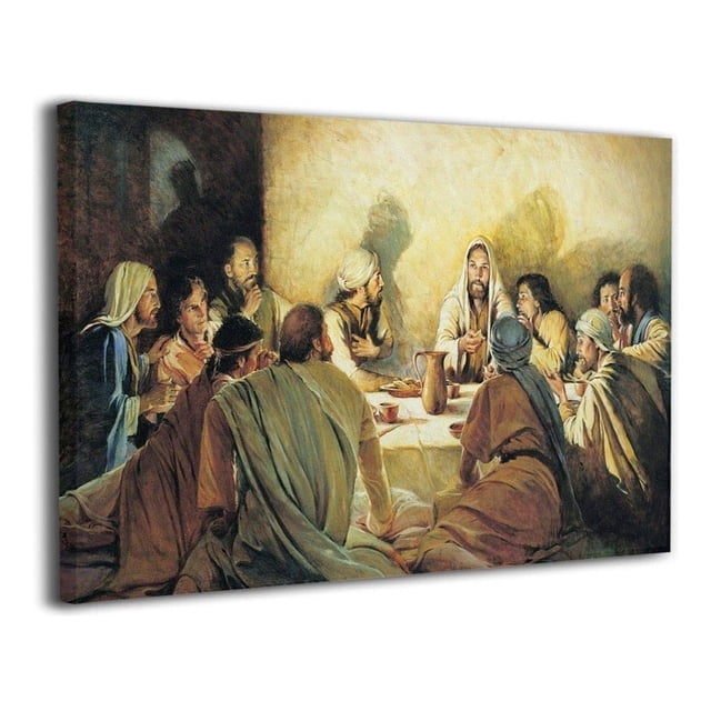 Cuadro Ultima Cena En Lienzo Canvas Opción De Marco Flotante