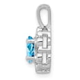 thumbnail image 2 of 925 Sterling Silver Polished Light Swiss Blue Topaz and Diamond Pendant Necklace Pendant for Women, 2 of 4