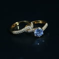 thumbnail image 6 of Matching Rings Yellow Gold Plated Couple Rings 1CT CZ Wedding Ring Sets for Him and Her Ring, 6 of 7