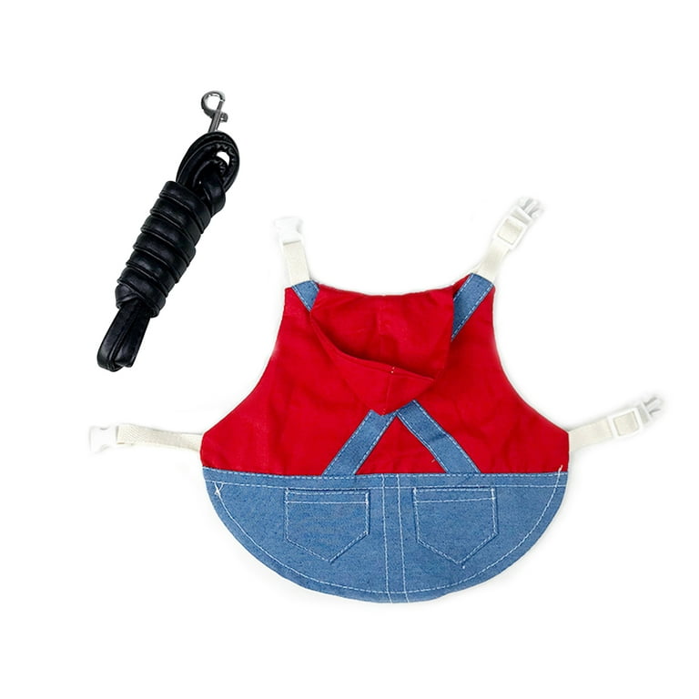 Shulemin 1 Set Bunny Clothes with Traction Rope Comfortable Fashion Small  Animal Harness Jacket Pet Clothes,Red S 