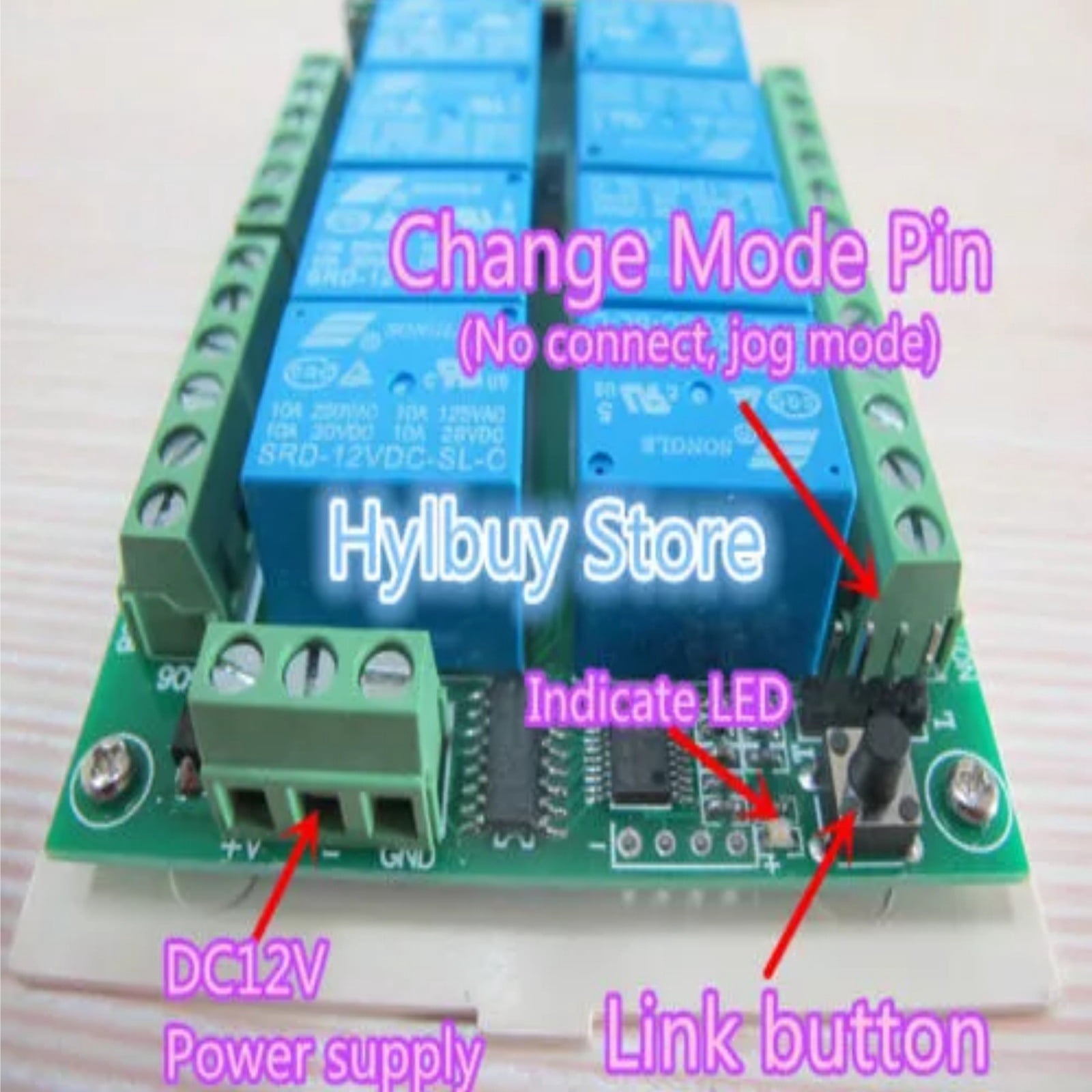 High-Performance 8-Channel Wireless Switch for Relays 12V, 433MHz, Receiver and Transmitter