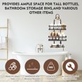 thumbnail image 3 of VEGCOO Wall Mount Shower Caddy, No Drilling Over Head Shower Organizer with 2 Tier Baskets + Bottom Hanging Rack, Rustproof Matte Black Carbon Steel, Adhesive Mount Bathroom Shelf for Shampoo & Soap, 3 of 7