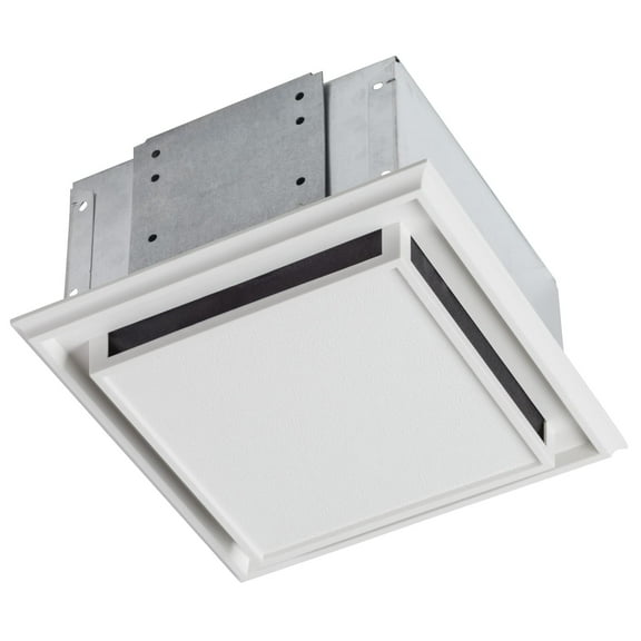 Broan-Nutone 682 Duct-Free Ventilation Fan, White Square Ceiling or Wall Exhaust Fan with Plastic Grille CA2