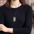 thumbnail image 3 of HOOUN Burmese Jadeite Rabbit Pendant Jade Natural Necklace Green Jewelry, 3 of 3