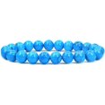 thumbnail image 1 of Natural Turquoise Howlite Gemstone 8mm Round Beads Stretch Bracelet 7" Unisex, 1 of 5