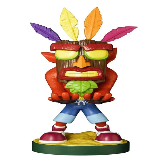 Exquisite Gaming: Crash Bandicoot: Crash Aku Aku - Original Mobile Phone & Gaming Controller Holder, Device Stand, Cable Guys, Licensed Figure
