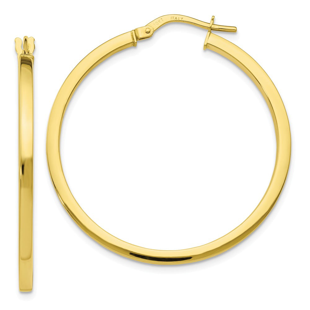 Leslie's 10K Yellow Gold Polished Large Square Hoop Earrings