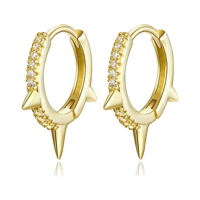 Pendiente, Pendientes de aro pequeños y lindos chapados en oro de 18 quilates para mujer oro