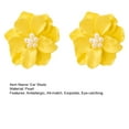 thumbnail image 7 of 1 Pair Stud Earrings Anti-allergy Decorative Exquisite Temperament Hyperbole Flower Faux Pearl Earrings for Dating,Yellow, 7 of 7