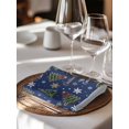 thumbnail image 6 of Blue Christmas Cloth Napkins Set of 8 Reusable Dinner Napkins, Winter Pine Tree Gold White Snowflakes Cocktail Napkin Washable Table Napkins for Wedding/Holiday Party/Baby Shower 20"x20", 6 of 7