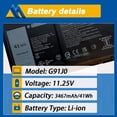 thumbnail image 2 of Batería de repuesto Mobik G91J0 41Wh 11.25V para Dell Latitude, 2 of 7