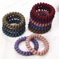 thumbnail image 3 of Elastic Hair Accessories Frosted Color Girl Ponytail Holder Big Telephone Wire Rubber Bands Hairbands Hair Rope Hair Ties MULTICOLOR, 3 of 8