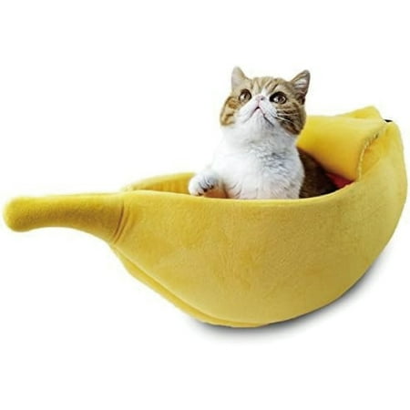 UGLKTL Pet furniture Banana Pet Bed Cute Funny Banana Bed Small Size for Indoor Cats Small Animals Christmas Pet Bed Lovely Pet Supplies for Cats Kittens