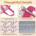 thumbnail image 4 of Pioneer Flower Floral Print Pattern Insulated Lunch Bag for Women & Adults,Large Portable Soft Cooler Lunch Bag,Thermal Food Storage Tote with Pearl Cotton,8.66L,8.75x5.75x9.5 Inch, 4 of 6