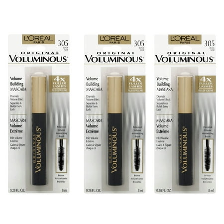 L'Oreal Voluminous Mascara #305, Black (Pack of 3) + Schick Slim Twin ST for Sensitive