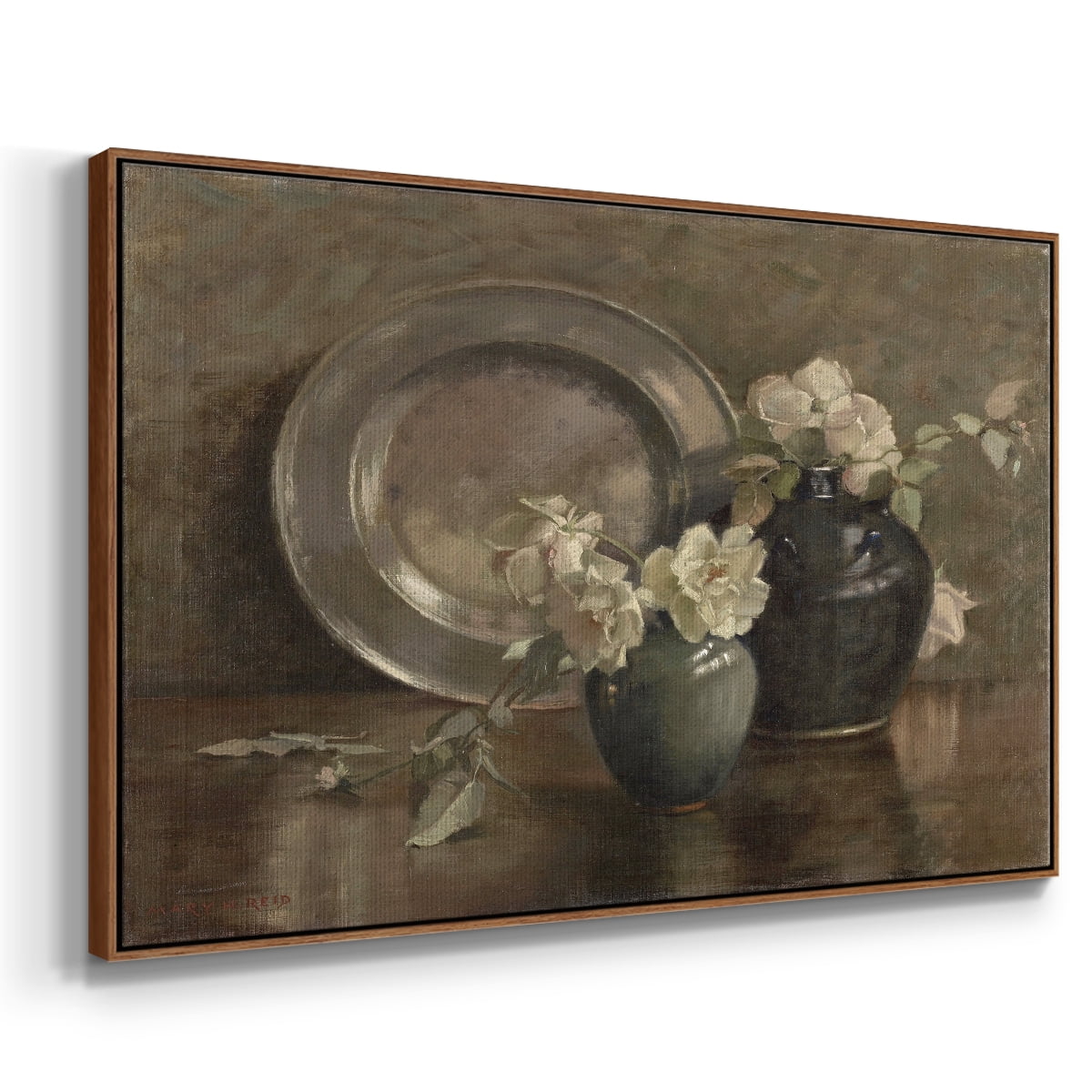 Vintage Botanical Print-XXXIV By Wexford Home Framed in Walnut Wood Gallery Wrapped Canvas 25 in. x 37 in.