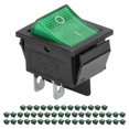 thumbnail image 2 of TICFOX Samfox, 50 Uds., interruptor de encendido a presión, latón, 4 pines, 2 posiciones, Mini interruptores basculantes para barcos, alta corriente 125/250V(verde), 2 of 14