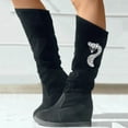 thumbnail image 2 of GHSOHS Cowboy Boots for Women Ankle Boots Extra Wide Calf Boots for Women Black Boots Knee High Boots Knee High Boots Wedge Heel Shoes Rain Boots Dress Shoes Hiking Boots Shoes Combat Boots,Size 36, 2 of 6