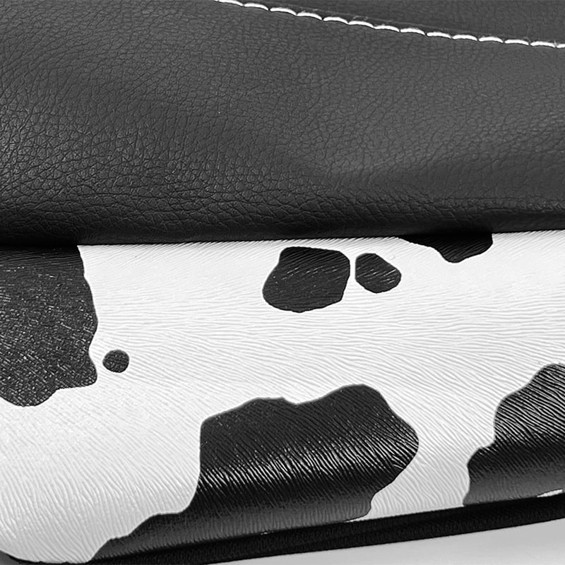 Autoking Cover Cow Pattern Car Seat Cover Set 2Pcs Full Set Universal Seat Fit For Most Car Milk Color 2 Seat
