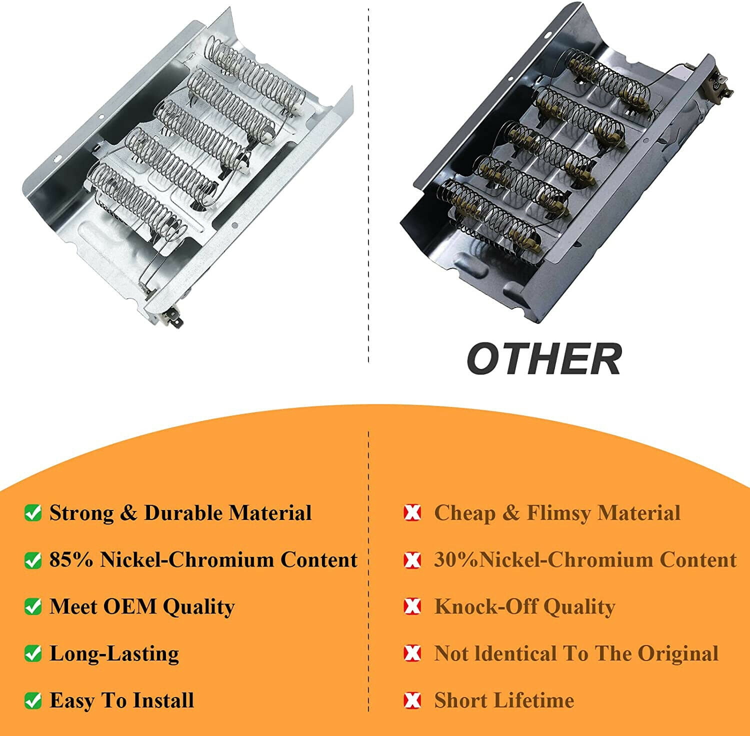 Dryer Heating Element Kit Thermostat Thermal Fuse for Whirlpool Kenmore 279838 & 3977767 & 3392519 & 3977393