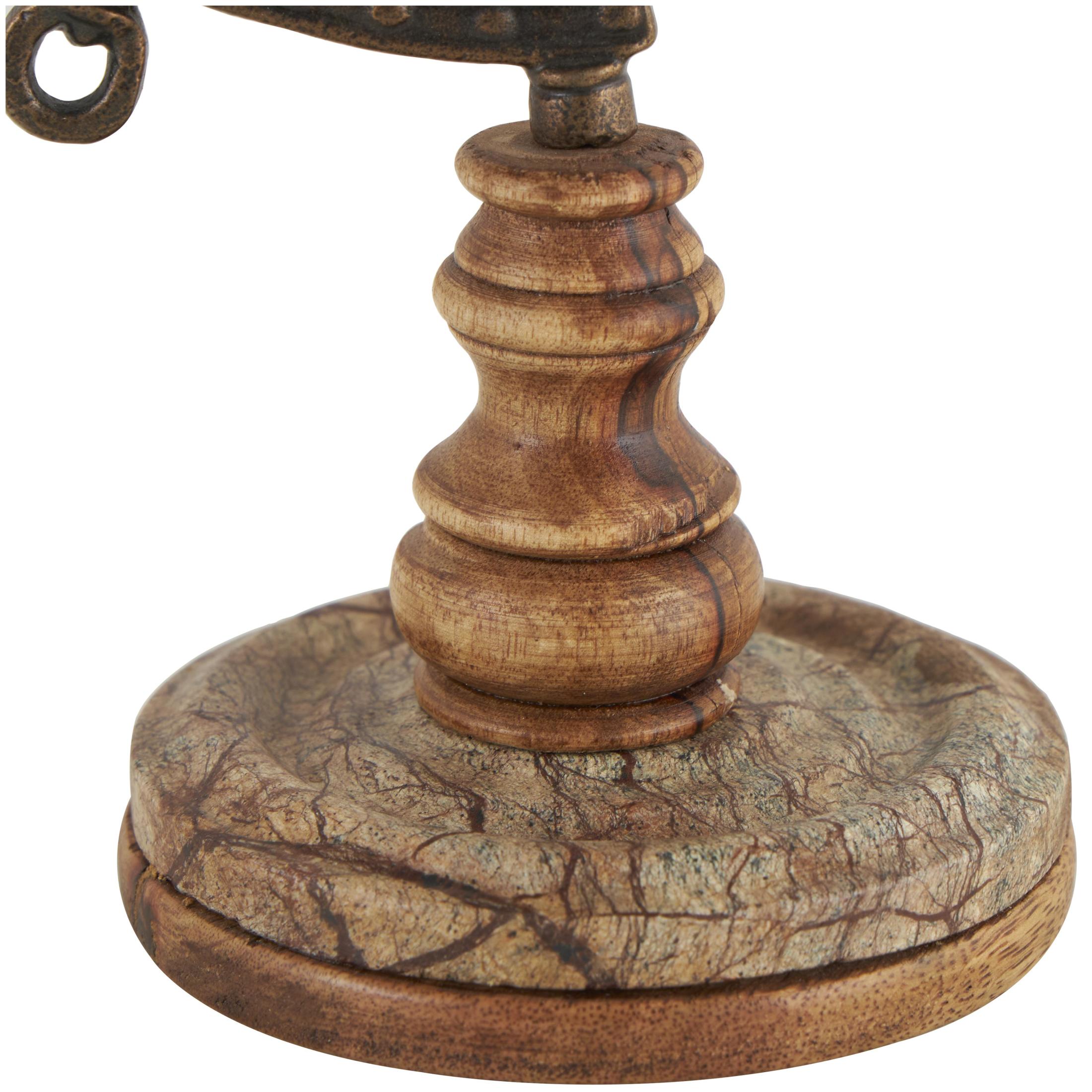 DecMode 5" Brown World Map Globe with Wood Base