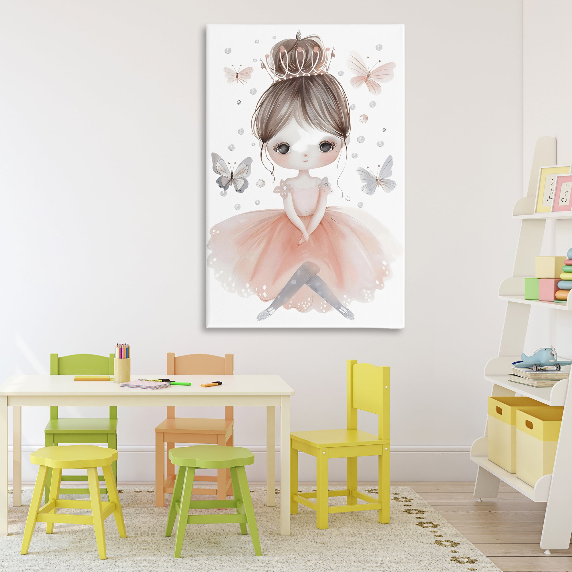 Stupell Industries Sweet Butterfly Fairytale Princess Canvas Wall Art, design by Creative Studio