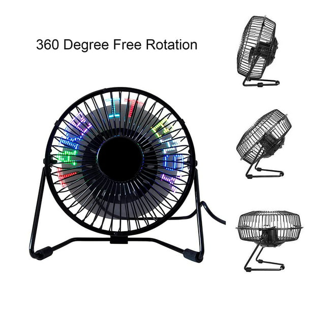 vælge galop deadline USB LED Desk Fan, Wekity 5 Inch Metal Frame Personal Super Quiet Table Fan,  Creative LED Message Display, 360° Up and Down, As Decoration Or Holiday  Gift for Home & Office - Walmart.com