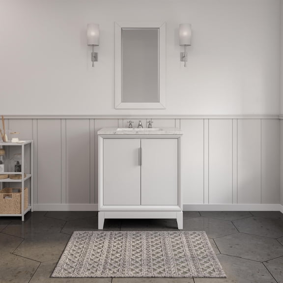 Water Creation Elizabeth 30" Wood Single Bathroom Vanity in White & Chrome