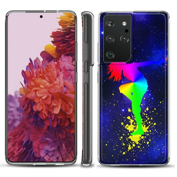 Slim-Fit Lightweight Protective Phone Case compatible with Samsung Galaxy S21 ULTRA 5G, by OneToughShield ® - Cosmos Dance